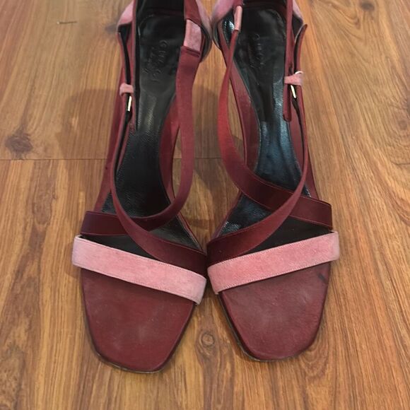 Gucci pink and burgundy stiletto heels handle size 7.5 - Picture 2 of 7